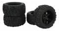 RC Rubber Tires, 4PCS Strong Cushioning Wear Resistant Replacement Tires for Traxxas Kraton RC Car (Black)