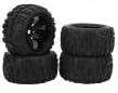 RC Rubber Tires, 4PCS Strong Cushioning Wear Resistant Replacement Tires for Traxxas Kraton RC Car (Black)