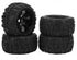 RC Rubber Tires, 4PCS Strong Cushioning Wear Resistant Replacement Tires for Traxxas Kraton RC Car (Black)