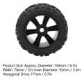 RC Rubber Tires, 4PCS Strong Cushioning Wear Resistant Replacement Tires for Traxxas Kraton RC Car (Black)