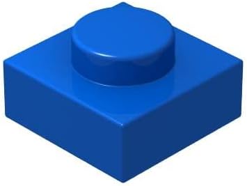 Classic Blue Plates Bulk - 200 Piece 1x1 Building Plates Flat, Compatible with Lego Parts (Color: Blue)