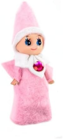 WULEEUPER Tiny Baby Elf Doll, Christmas Miniature Elf Doll for Xmas Decoration Gift (Pink Girl)