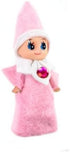 WULEEUPER Tiny Baby Elf Doll, Christmas Miniature Elf Doll for Xmas Decoration Gift (Pink Girl)