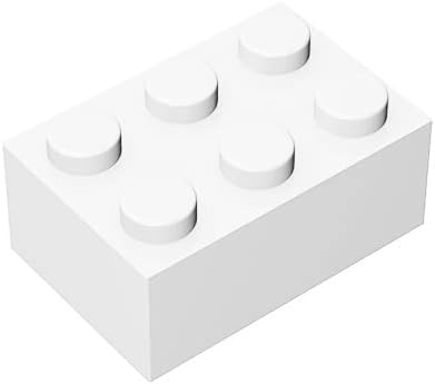 Classic Bulk Brick Block 2x3, 100 Piece White Brick 2x3,Compatible with Lego Parts and Pieces 3002, Creative Play Set - Compatible with Major Brands(Colour:White)