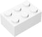 Classic Bulk Brick Block 2x3, 100 Piece White Brick 2x3,Compatible with Lego Parts and Pieces 3002, Creative Play Set - Compatible with Major Brands(Colour:White)