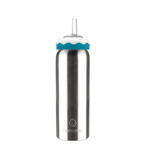 3-in-1 8 oz) Deluxe Stainless Steel Sippy Cup for Babies and Toddlers | Non-Toxic Plastic Free Liquid Transfer | Straw