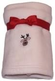 Cute as Buttons Fleece Reindeer Baby Blanket