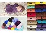 Matissa Newborn Baby Photography Prop Swaddle Cheesecloth Knit Crochet Wrap (Light Purple) - 16 Colors Available