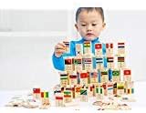 Wooden Educational Toys for Kids - World Flag Learning Educational Toy (Domino)
