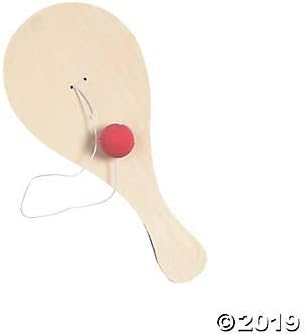 Set 12 90s Set Fun Express Classic Paddle Ball Games of - Vintage Wooden Paddle Ball Toys with String for Kids | Retro