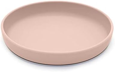 nouka Flat Plate, 100% Food-Grade Silicone, Non-Slip & Soft, Dishwasher Friendly, Soft Blush, 7.5 in