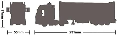 Set 231mm General Jim's Black Semi Truck Building Blocks Highly Detailed Model - Realistic Black Cab, Gray and Yellow