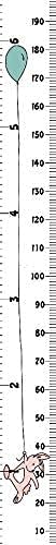 Kids Growth Chart, Wood Frame Fabric Canvas Height Measurement Ruler, 7.9 x 79in, Balloon Rabbit Design