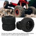 RC Rubber Tires, 4PCS Strong Cushioning Wear Resistant Replacement Tires for Traxxas Kraton RC Car (Black)