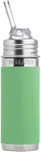 Pura Kid Stainless Steel Insulated Straw Bottle - Plastic-Free, MadeSafe, Silicone Straw, New