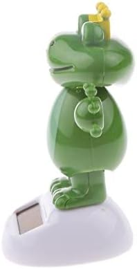 2pcs Solar Powered Dancing Toys - Swinging Animated Bobble Head Dancer Toy Car Decor Ornament Frog + Shark