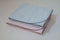 Cute as Buttons Blue and Chocolate Trimmed Cotton Receiving Blanket