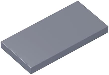 Classic Building Bricks Tile 2x4 with Groove 100 Piece - Compatible with Lego Parts and Pieces 87079, Light Silver Grey