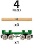 BRIO World 33696 Lumber Loading Wagon, 4 Piece Toy Train Set for Kids, Ideal for Ages 3 and Up, Green