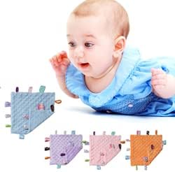 '+10"X10" CREVENT Soft Plush Animal Face Security Blankets for Boys and Girls, Great Gifts for Birthday Baby Shower