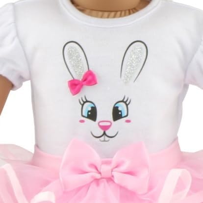18 Inch 3-PC 18" Emily Rose Doll Clothes Pink Bunny Clothing & Accessories Outfit, Includes Bunny Ears Headband |