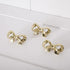 UniDes Pack of 2 Gold Brass Knobs, Decorative Bow Knobs for Dresser, Drawers, and Cabinet in Kids Bedroom