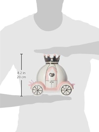 Ceramic Princess Carriage Piggy Bank for Baby Girl Room Decor