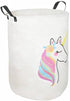 19.7" Round Kids Laundry Clothes Hamper with Handles, Unicorn Pattern, Portable Baby Toys Storage Organizer