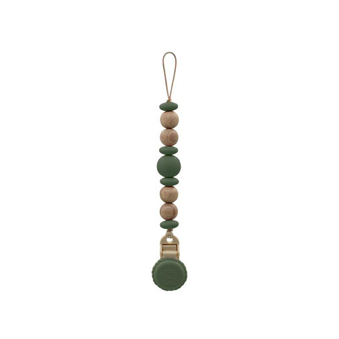Silicone Pacifier Clip Metal-Free, Rust-Free, 100% Food-Grade Silicone and Natural Beech Wood,