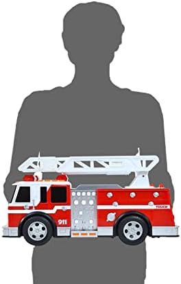Sunny Days Entertainment Maxx Action 12’’ Large Fire Truck - Lights and Sounds Vehicle with Extendable Ladder