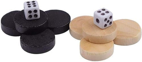 32Pcs Two-Tone Game Chess Pieces, Round Draughts, Checkers, Backgammon for Board Game Learning