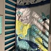 Set Crib Quilt with Dinosaur Theme, Blue and Yellow Baby Bedding | Comforter