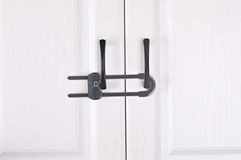 Closet (Pack 2) QT BABY Baby Proofing Cabinet Locks | Adjustable U Shaped Baby Safety Latches for Drawers, Fridge