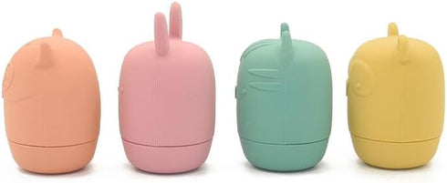 PandaEar Baby Bath Toys, 4 Pack Silicone Squeezable Bath Toys for Infants Toddlers 6-18 Months, Non Toxic Shower Toys