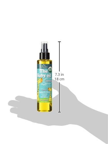 5 Oz US Organic Baby Oil with Calendula, Jojoba, and Olive Oil with Vitamin E, USDA Certified Organic, No Alcohol