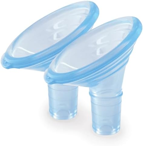 Pumpin' Pal X-Small Silicone Angled Breast Pump Flange Pair, 2026 Design with Suction Sealing