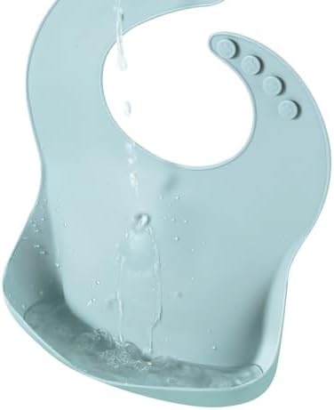 PandaEar Silicone Baby Bibs Set of 3, BPA Free Waterproof Adjustable Feeding Bib with Large Pocket