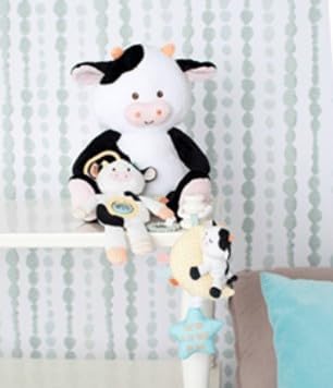 10 inch Magic Years Musical Light Up Cow Toy for Baby, Plays Twinkle, Twinkle Little Star, Black and White Cow, Farm