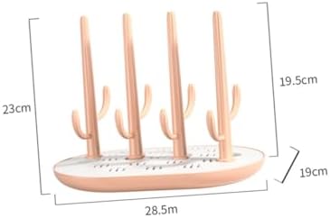 Generic Pink Bottle Drying Rack with Removable Tray Sturdy Plastic Drainer for Baby Bottles and Nipples.