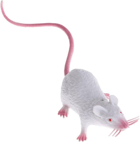 White Fake Mouse Prank Tools, Lifelike Rubber Gag for Practical Jokes and Tricks