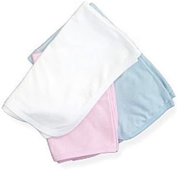 Baby Jay 100% Cotton Receiving Blanket in Blue, Pink or White Boy Girl (Pink) by Baby Jay