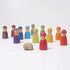 Rainbow '7 Friends' Set of Wooden Sorting & Matching Peg Dolls with Round Tray