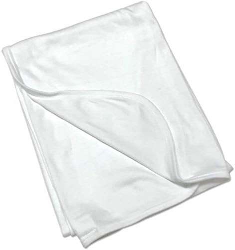 Baby Receiving Blankets, 100% Cotton Fabric, 1-Pack White, 30 x 40 Inches, 100% Cotton Interlock