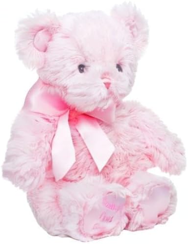 Bearington Baby's First Teddy Bear - Pink, 12 Inch Plush Stuffed Animal for Girls