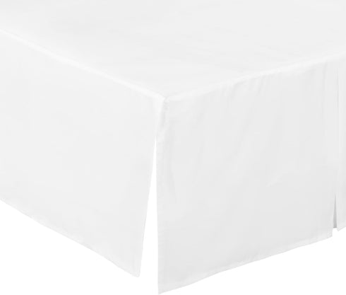 100% 14 Inch EVERYDAY KIDS White Pleated Crib Skirt; Natural Cotton Nursery Crib Bedding Skirt for Baby Boys and Girls;
