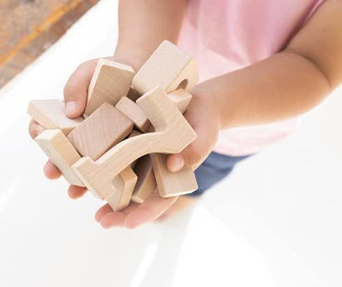 SumBlox Mini (Starter Set), 38 Mini Math Building Blocks, STEM Solid Wood Educational Numbers with Wooden Box and
