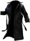 BOSWON 1/12 Scale Sodier Wired Black Faux Leather Trench Coat Model for 6"