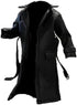 BOSWON 1/12 Scale Sodier Wired Black Faux Leather Trench Coat Model for 6"