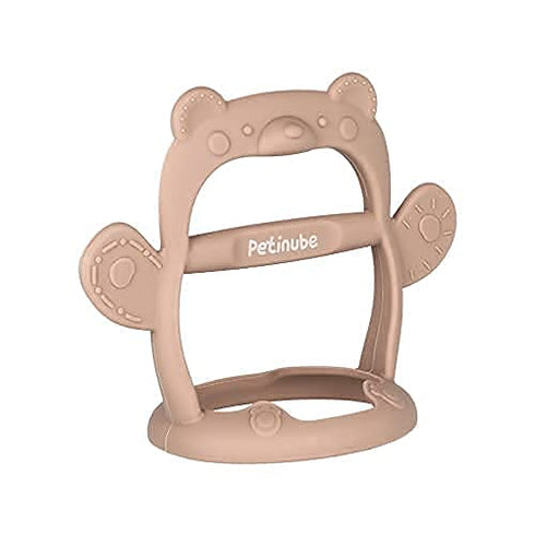 Baby Wrist Silicone Teether Soothing Pacifier for Infants 3+ Months - Pack of 1 Made in Korea Anti-Dropping (Bear-Cozy