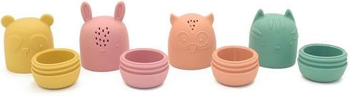 PandaEar Baby Bath Toys, 4 Pack Silicone Squeezable Bath Toys for Infants Toddlers 6-18 Months, Non Toxic Shower Toys